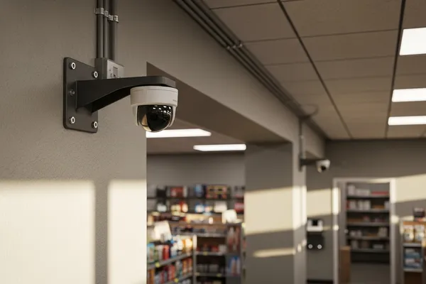 CCTV security cameras installed in retail storefront in Glenview with 4K recording capability