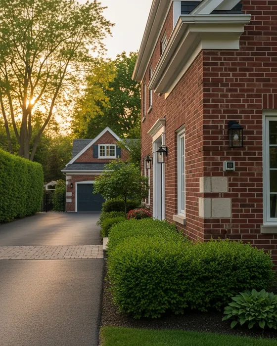 Security camera and smart home device installed on a Hinsdale home, representing professional residential security services in the village.